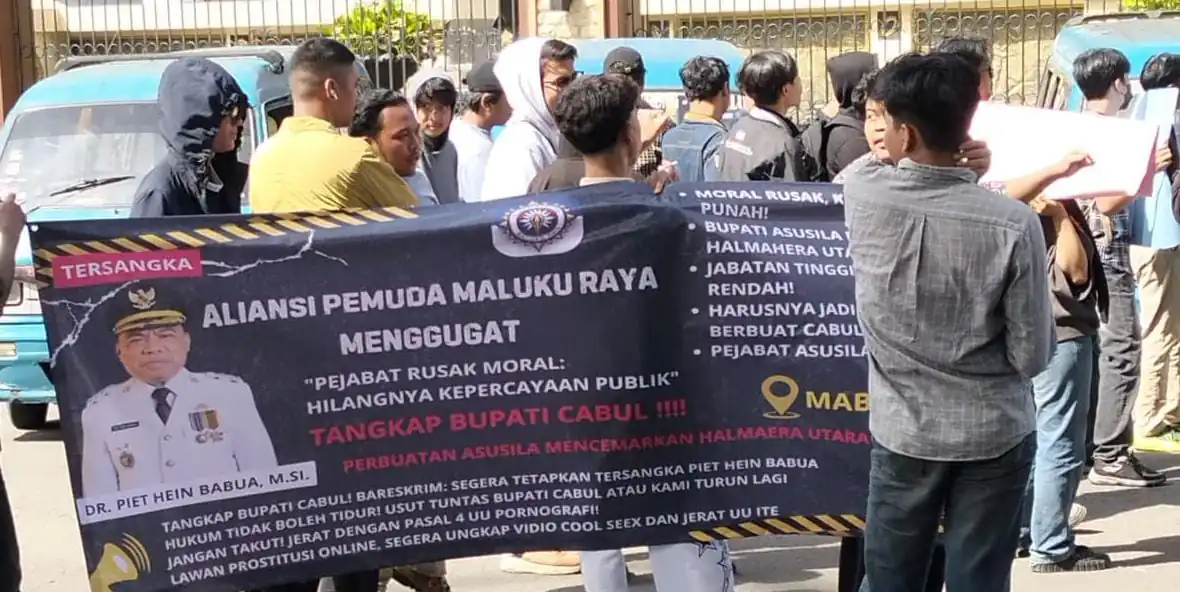 Pemuda Maluku Raya desak Mabes Polri tuntut Bupati Halmahera Utara di jadikan tersangka pornografi