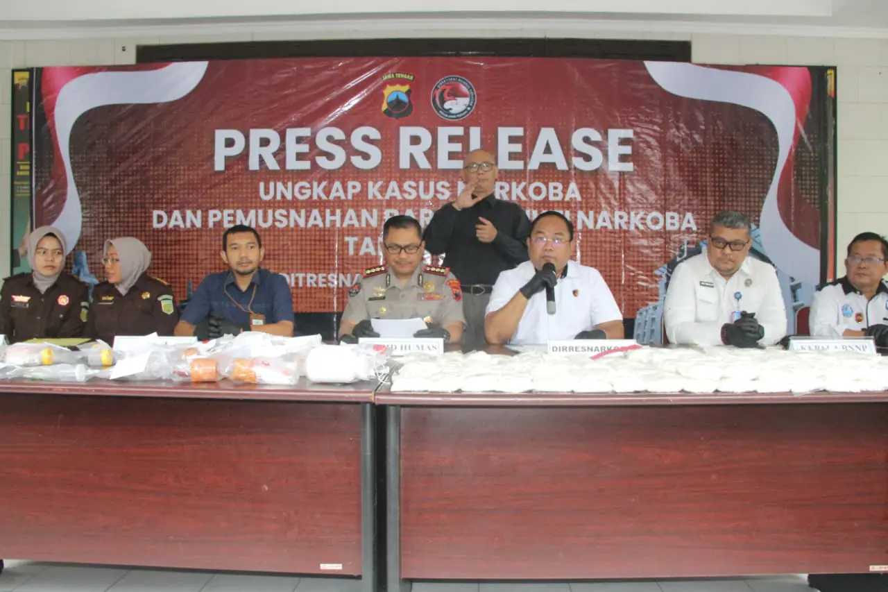 Komitmen Berantas Narkoba, Polda Jawa Tengah Ungkap Ratusan Kasus Awal Tahun 2026