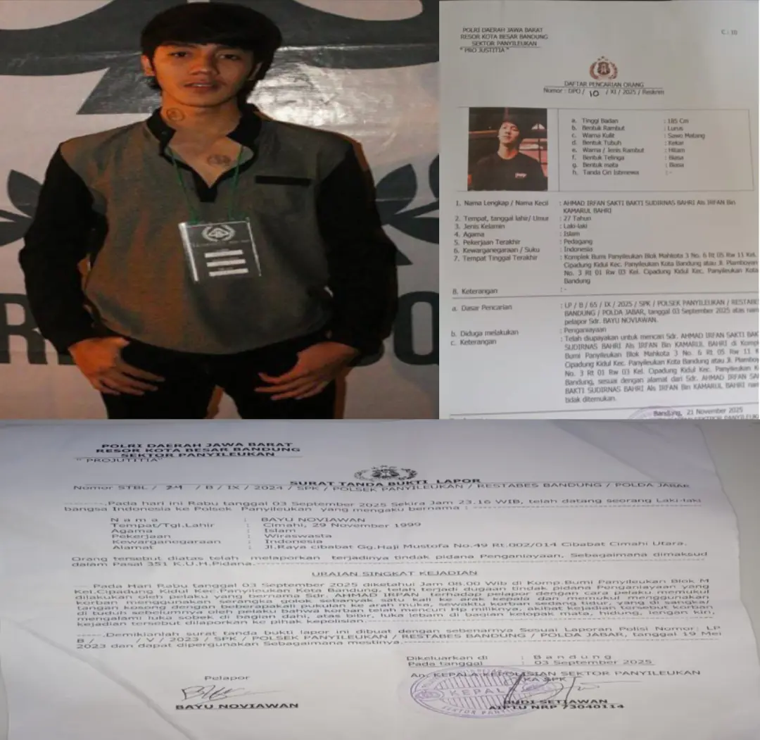Ahmad Irfan Sakti BSB Pelaku Penganiayaan Terhadap Bayu Noviawan, Kini Jadi DPO Polsek Panyileukan
